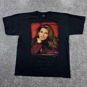 Vintage Shania Twain Shirt Mens‎ XL Black PolyGram Country Music Singer